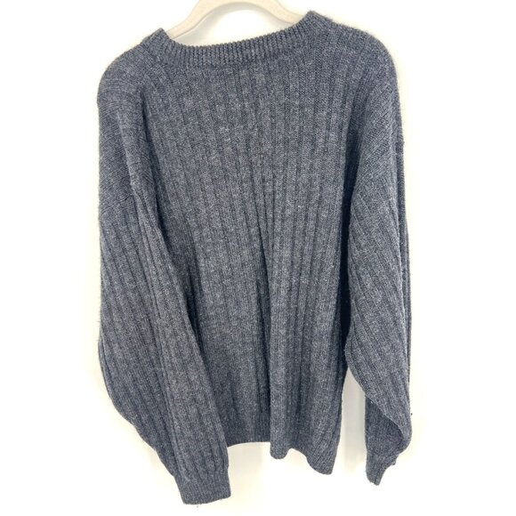 Vintage Tommy Hilfiger Mens 100% Wool Cable Knit Sweater Size Medium Grey - Picture 4 of 5